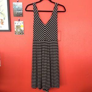Striped cross-back dress